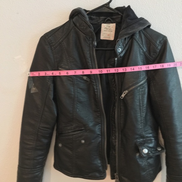 Free People Leather Jacket with Hood - Picture 5 of 8